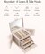Jewelry Box 4-Tier,Jewelry Boxes & Organizers with Handle,3 Drawers Travel Jewelry Case with Mirror,Jewelry Storage,Earrings Necklace Rings Valentine Birthday Gift for Women Girl Apricot White